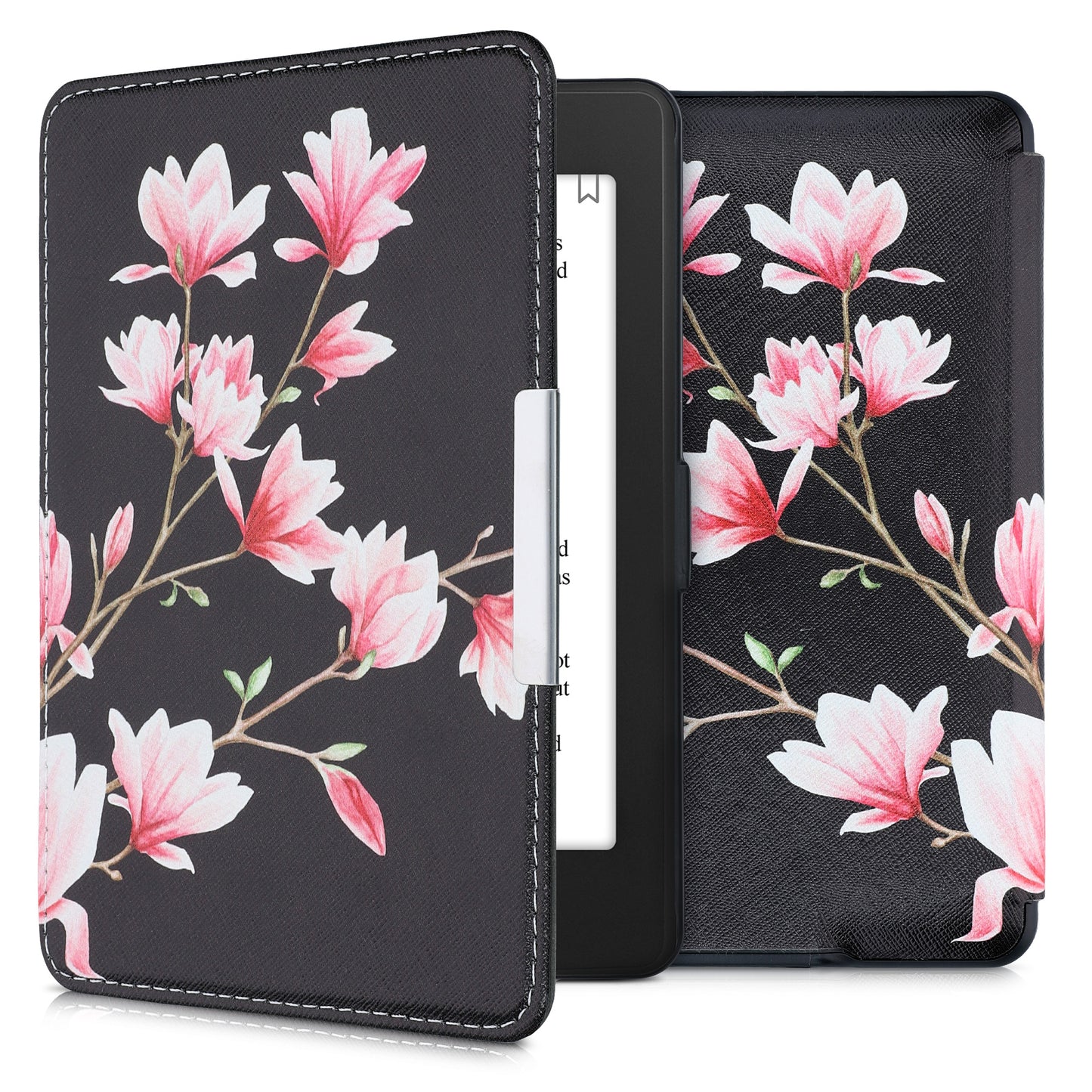 kwmobile Schutzhülle für Amazon Kindle Paperwhite Hülle - eReader Flip Case mit Auto Sleep Funktion - Mond Schwarz