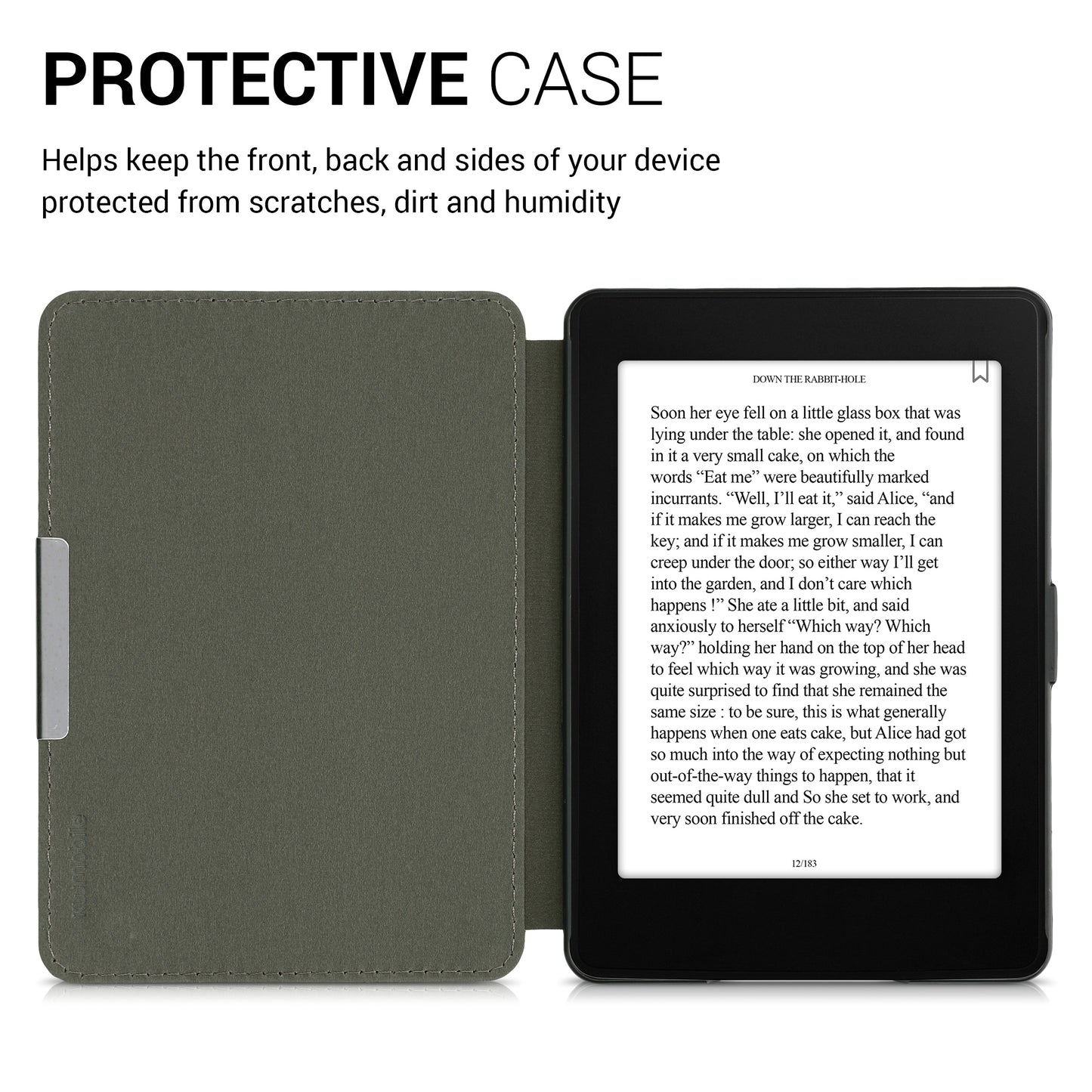 kwmobile Schutzhülle für Amazon Kindle Paperwhite Hülle - eReader Flip Case mit Auto Sleep Funktion - Mond Schwarz