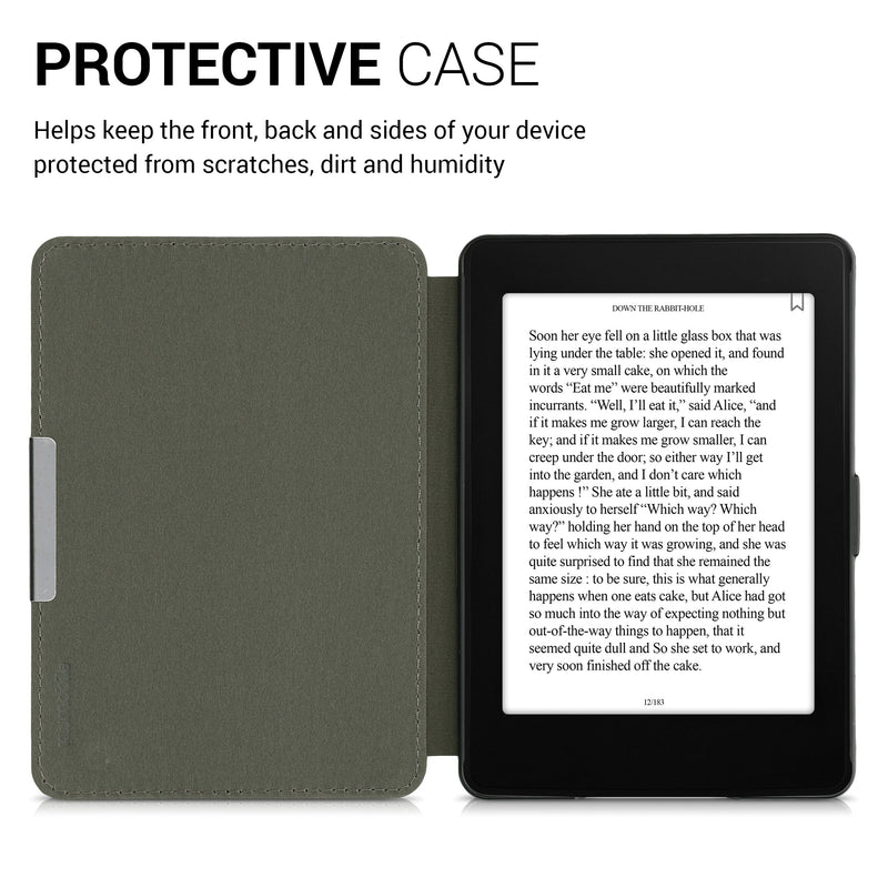 kwmobile Schutzhülle für Amazon Kindle Paperwhite Hülle - eReader Flip Case mit Auto Sleep Funktion - Mond Schwarz