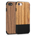 kwmobile Hülle kompatibel mit Apple iPhone SE (2022) / SE (2020) / 8 / 7 Backcover Cover Holz Maserung