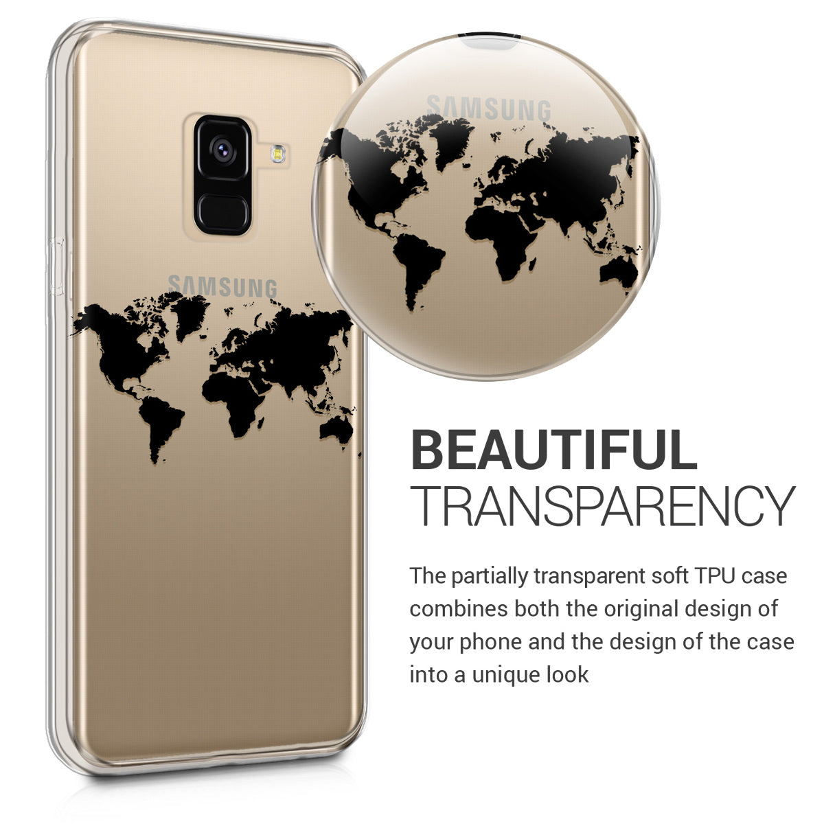 kwmobile Case kompatibel mit Samsung Galaxy A8 (2018) - Hülle Silikon transparent