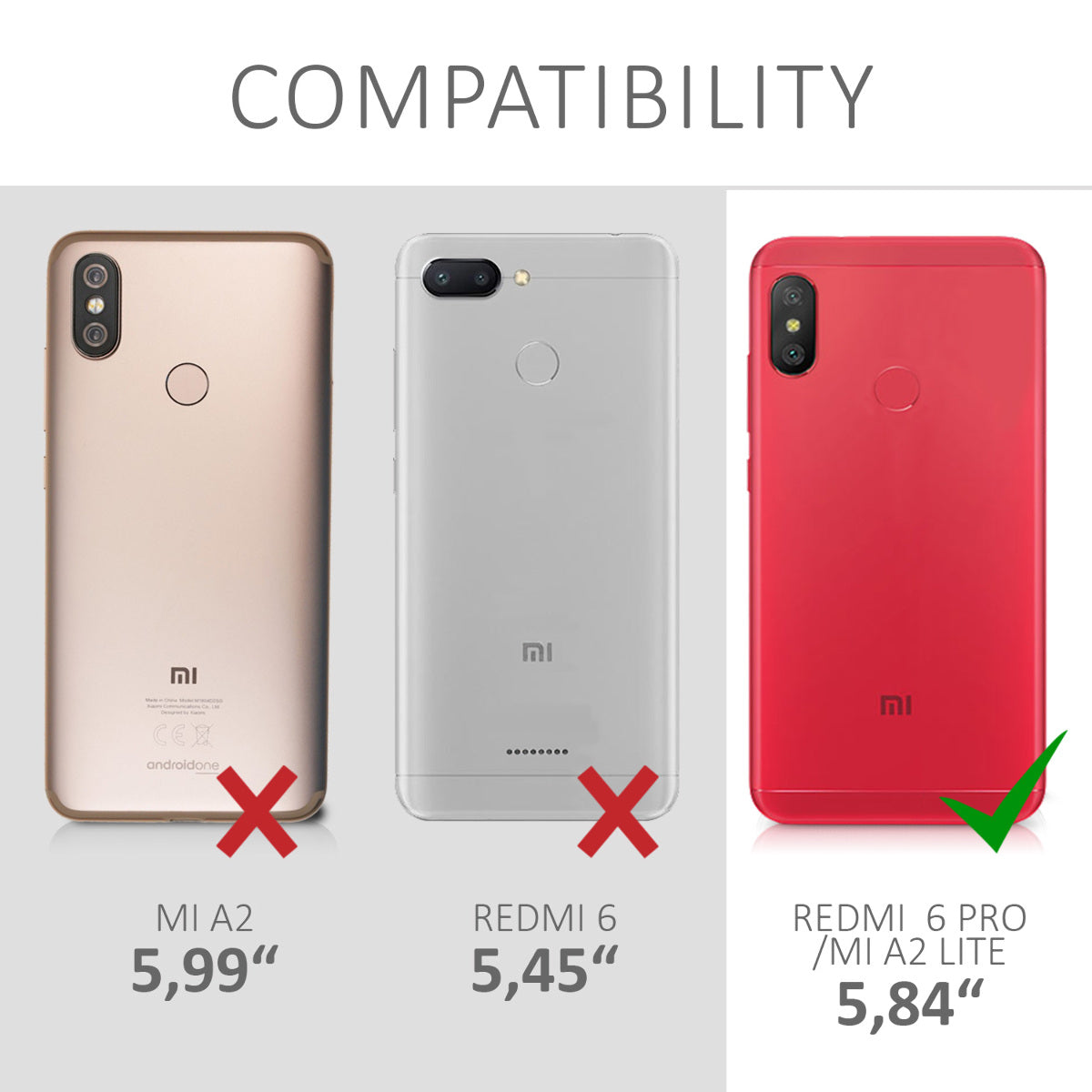 kwmobile Handyhülle für Xiaomi Redmi 6 Pro / Mi A2 Lite - Kabelloses Laden - Schutzhülle Cover