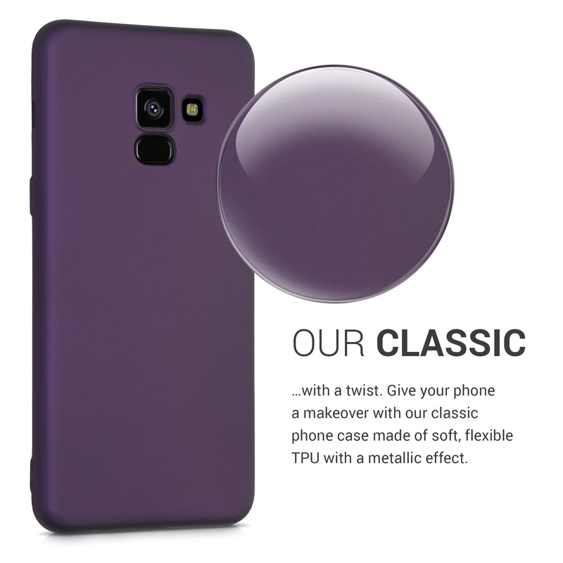 kwmobile Handyhülle für Samsung Galaxy A8 (2018) Hülle - Silikon Case metallisch schimmernd - Schutzhülle Cover