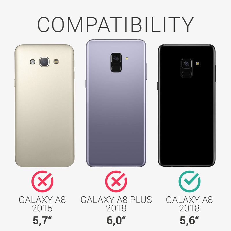 kwmobile Handyhülle für Samsung Galaxy A8 (2018) Hülle - Silikon Case metallisch schimmernd - Schutzhülle Cover