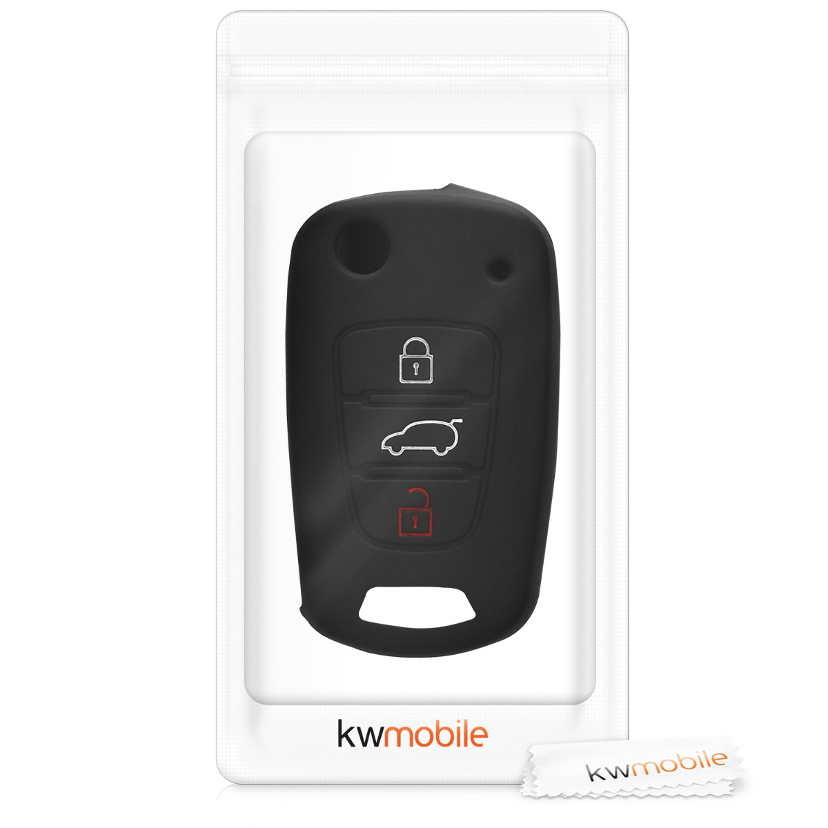 kwmobile Autoschlüssel Hülle kompatibel mit Hyundai 3-Tasten Klapp Autoschlüssel Hülle - Schlüsselhülle Don't touch my Key