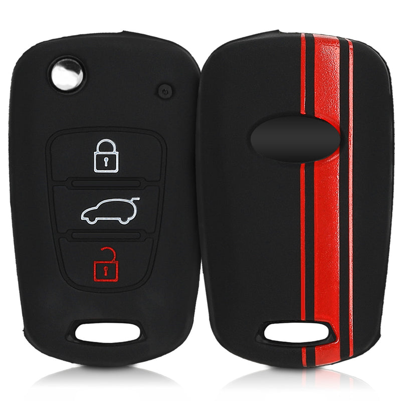 kwmobile Autoschlüssel Hülle kompatibel mit Hyundai 3-Tasten Klapp Autoschlüssel Hülle - Schlüsselhülle Don't touch my Key