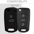 kwmobile Autoschlüssel Hülle kompatibel mit Hyundai 3-Tasten Klapp Autoschlüssel Hülle - Schlüsselhülle Don't touch my Key