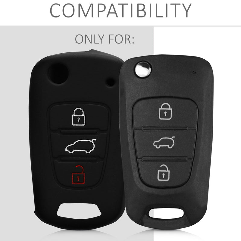 kwmobile Autoschlüssel Hülle kompatibel mit Hyundai 3-Tasten Klapp Autoschlüssel Hülle - Schlüsselhülle Don't touch my Key