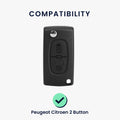 kwmobile Autoschlüssel Hülle kompatibel mit Peugeot Citroen 2-Tasten Klapp Autoschlüssel Hülle