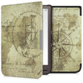 kwmobile Schutzhülle für Pocketbook InkPad 3 / 3 Pro / Color / Vivlio InkPad 3 Hülle - eReader Flip Case mit Auto Sleep Funktion - Travel Vintage