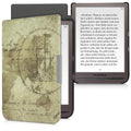 kwmobile Schutzhülle für Pocketbook InkPad 3 / 3 Pro / Color / Vivlio InkPad 3 Hülle - eReader Flip Case mit Auto Sleep Funktion - Travel Vintage