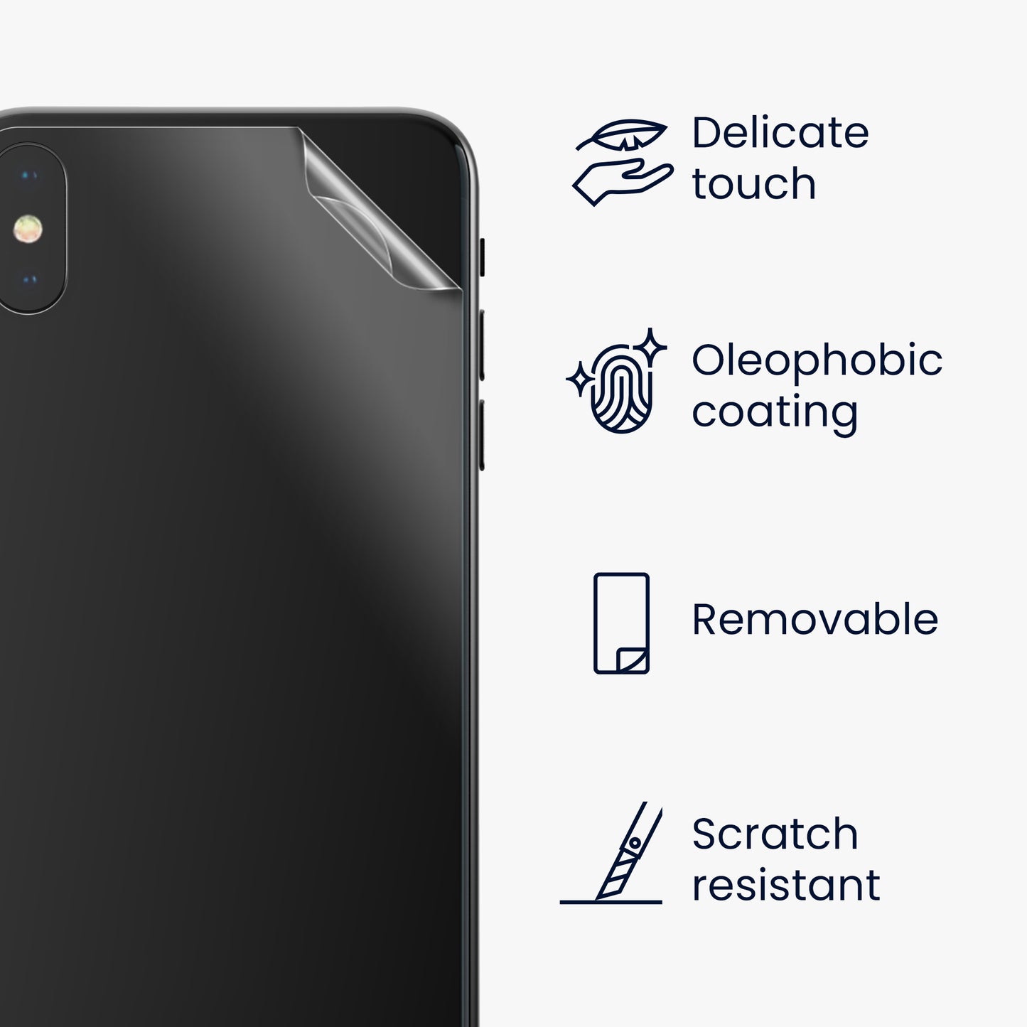 Schutzfolie Rückseite kompatibel mit Apple iPhone XS Max