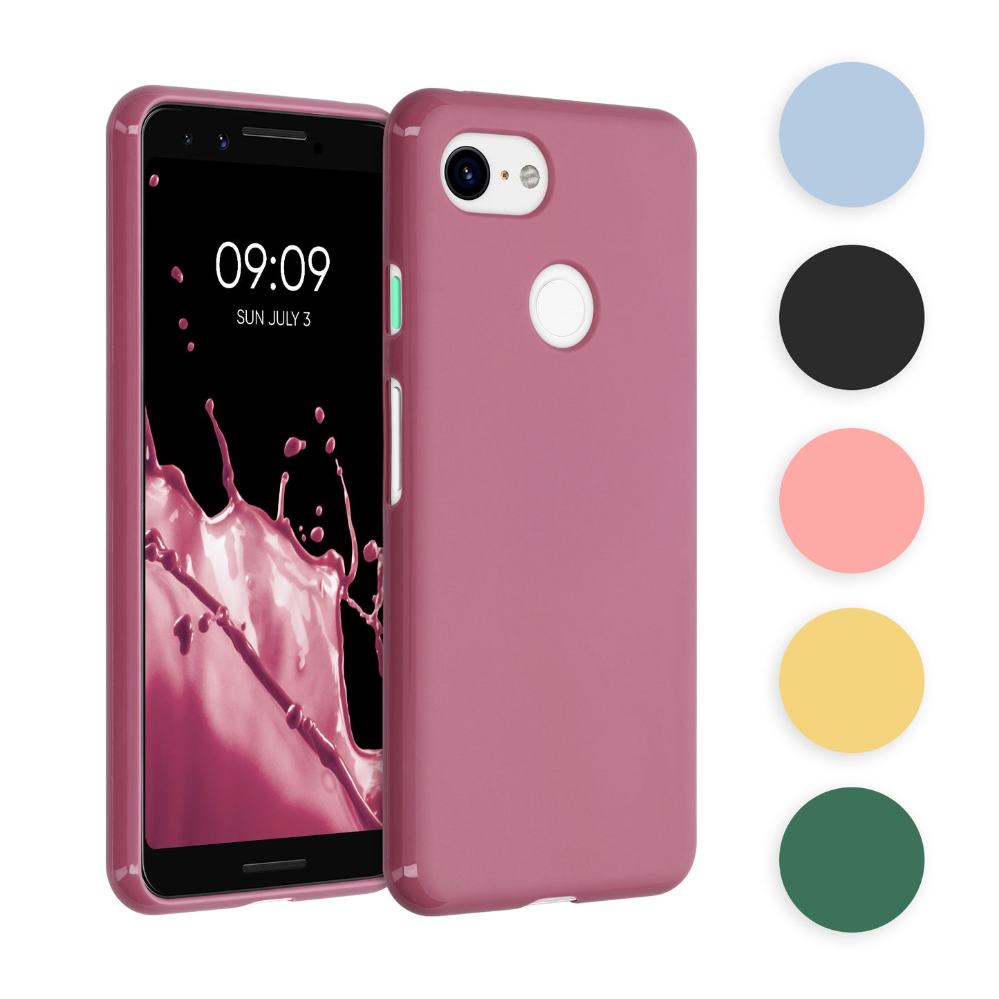 kwmobile Hülle kompatibel mit Google Pixel 3 Hülle - weiches TPU Silikon Case - Cover geeignet für kabelloses Laden - Neon Pink Neon Pink  