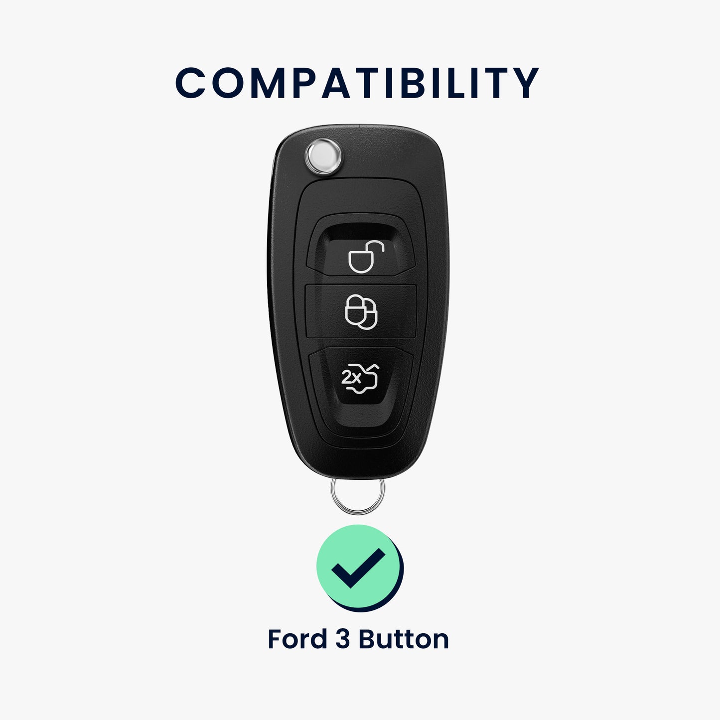kwmobile Autoschlüssel Hülle kompatibel mit Ford 3-Tasten Klapp Autoschlüssel