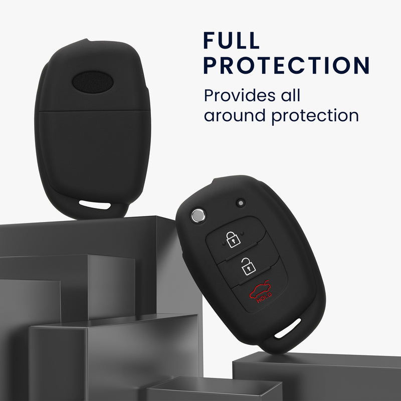 kwmobile Autoschlüssel Hülle kompatibel mit Hyundai 3-Tasten Autoschlüssel Klapp - Schlüsselhülle