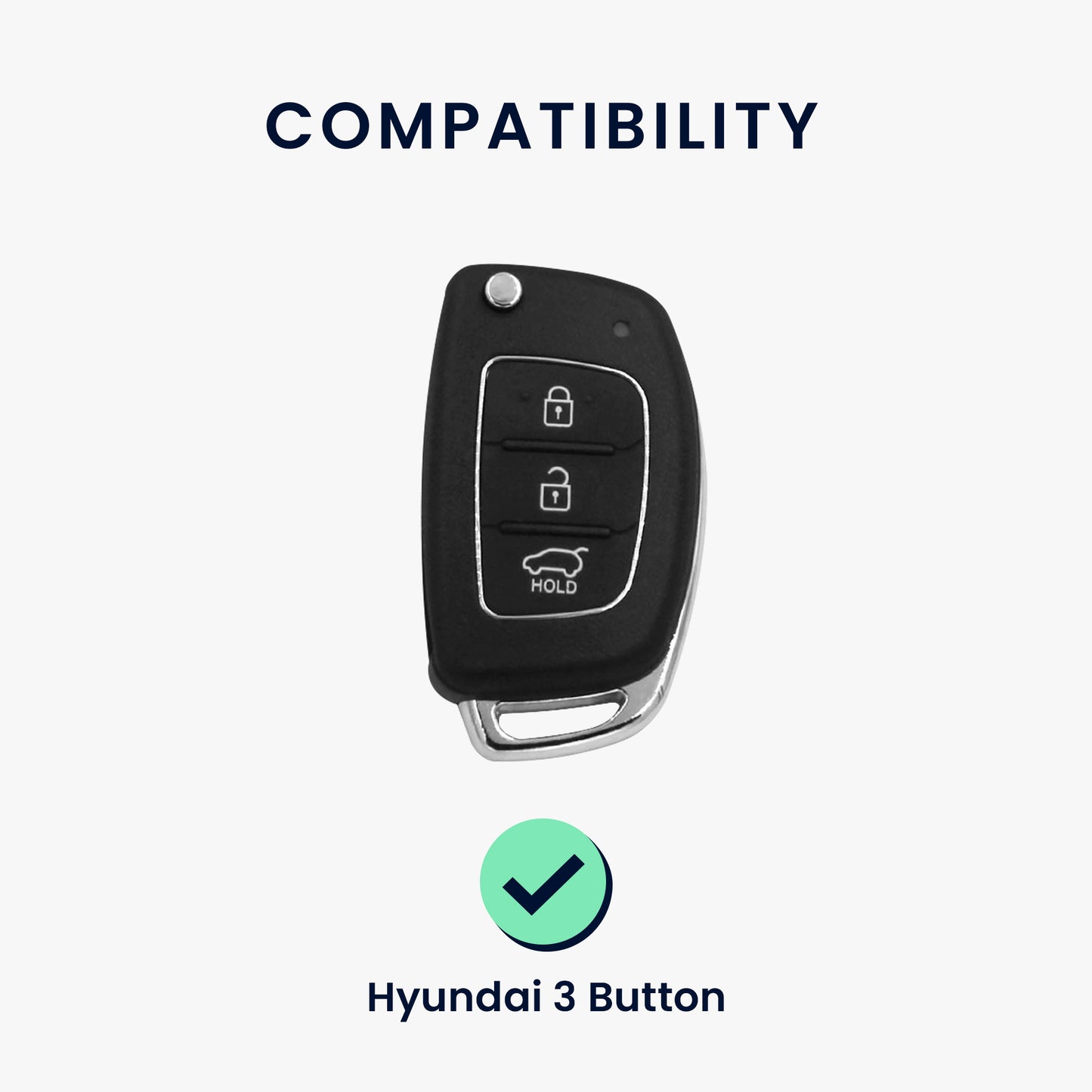 kwmobile Autoschlüssel Hülle kompatibel mit Hyundai 3-Tasten Autoschlüssel Klapp - Schlüsselhülle