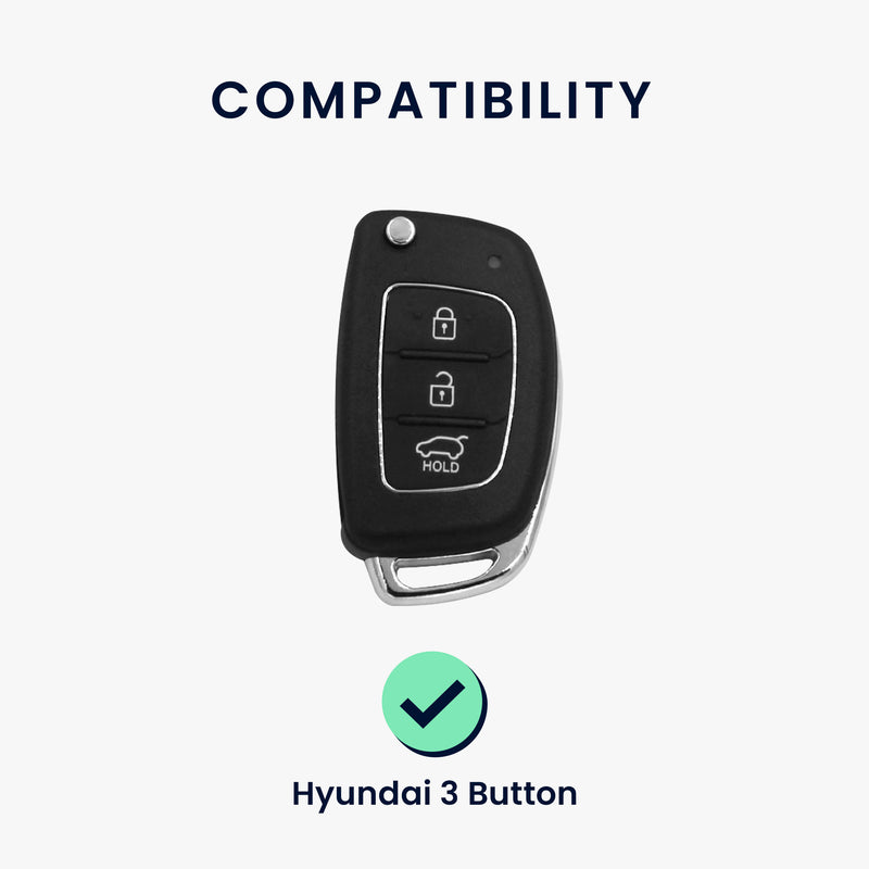 kwmobile Autoschlüssel Hülle kompatibel mit Hyundai 3-Tasten Autoschlüssel Klapp - Schlüsselhülle