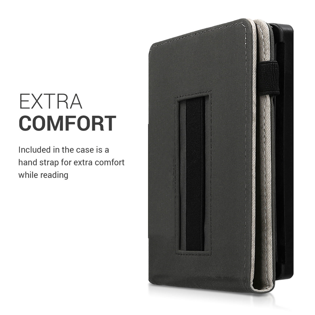 kwmobile Hülle kompatibel mit Kobo Aura Edition 2 Hülle - Case mit Schlaufe und Ständer