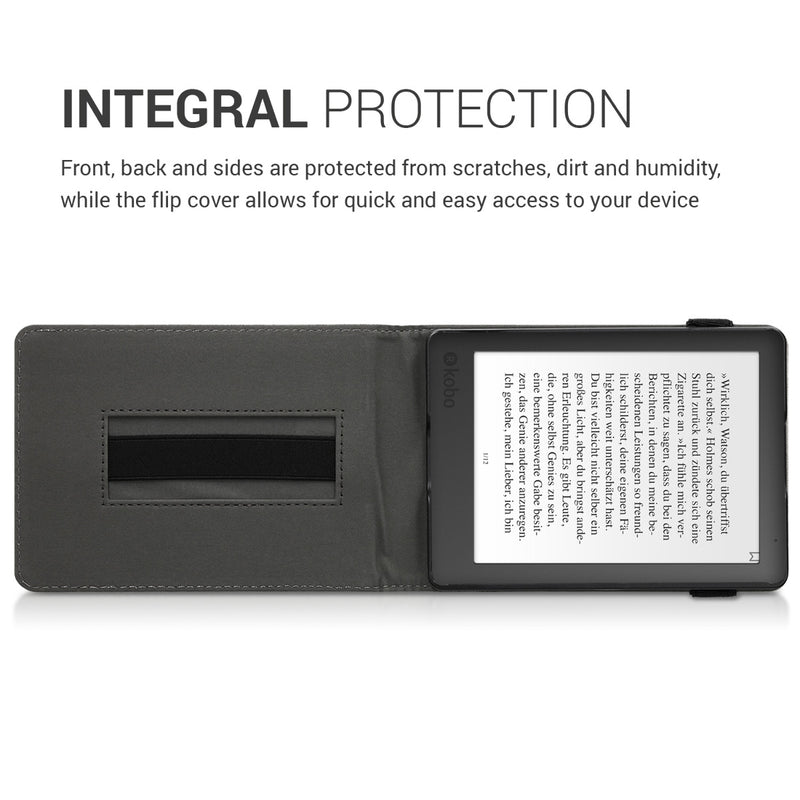 kwmobile Hülle kompatibel mit Kobo Aura Edition 2 Hülle - Case mit Schlaufe und Ständer