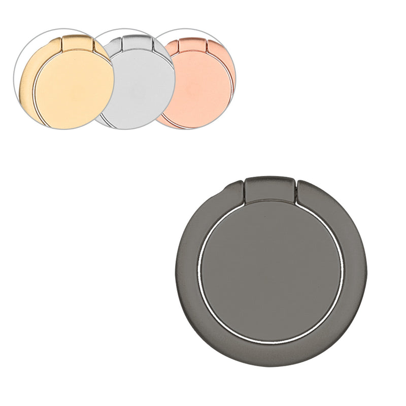 kwmobile Smartphone Ring Fingerhalter aus Metall - 360° drehbare Ringhalter Handy Fingerhalterung mit Standfunktion - Handyring Halterung