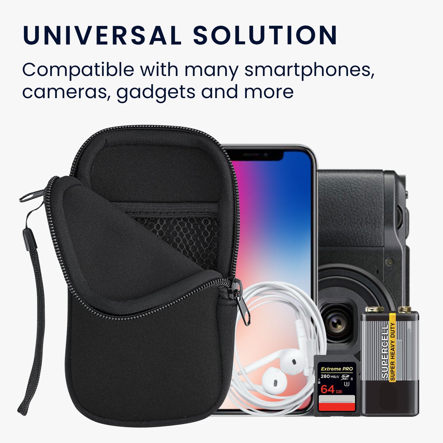 kwmobile Handytasche für Smartphones - 4,5" - Handy Tasche 14,4 x 8,3 cm Innenmaße