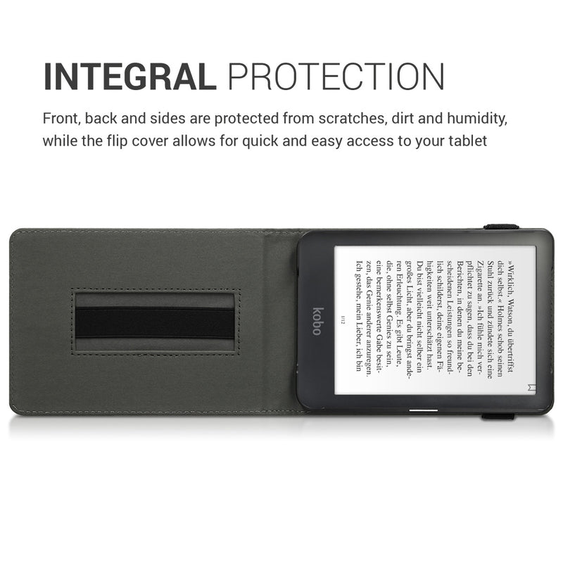 kwmobile Schutzhülle kompatibel mit Kobo Clara HD - Hülle e-Reader mit Schlaufe Ständer