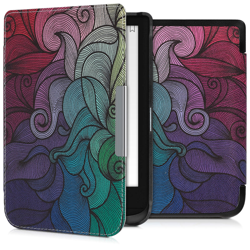 kwmobile Schutzhülle für Pocketbook Touch Lux 4/5/Touch HD 3/Color (2020)/ Vivlio Lux 5 Hülle - eReader Flip Case mit Auto Sleep Funktion - Farbrausch