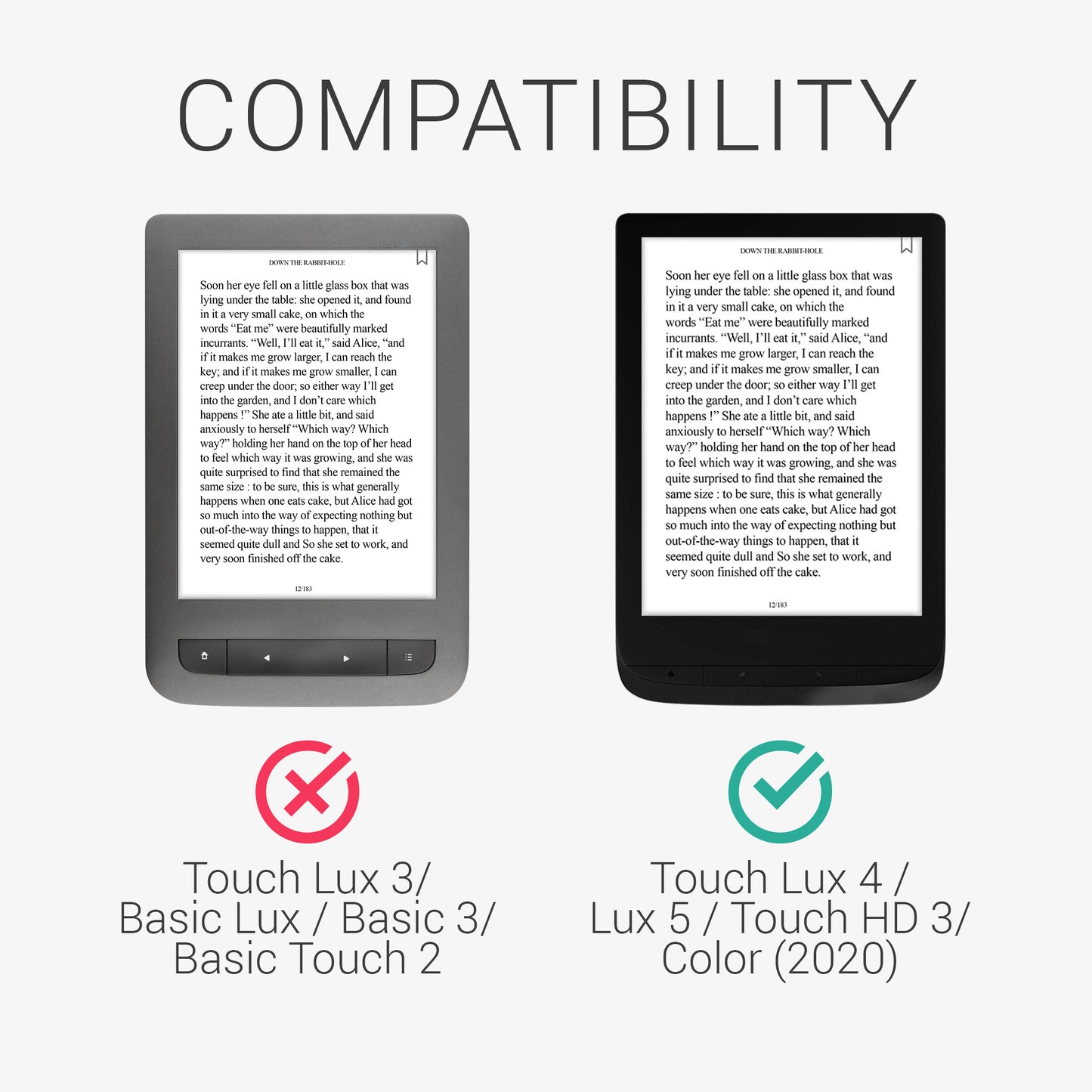 kwmobile Schutzhülle für Pocketbook Touch Lux 4/5/Touch HD 3/Color (2020)/ Vivlio Lux 5 Hülle - eReader Flip Case mit Auto Sleep Funktion - Farbrausch