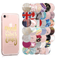 kwmobile Case kompatibel mit Apple iPhone SE (2022) / iPhone SE (2020) / iPhone 8 / iPhone 7 - Hülle Silikon transparent Kirschblütenblätter Rosa Dunkelbraun Transparent Rosa  [dsg31]