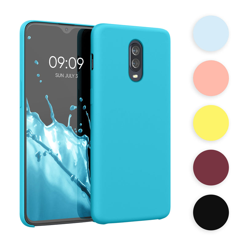 kwmobile Hülle kompatibel mit OnePlus 6T Hülle - Silikon Handy Case - Handyhülle weiche Oberfläche - kabelloses Laden - Graugrün Graugrün  