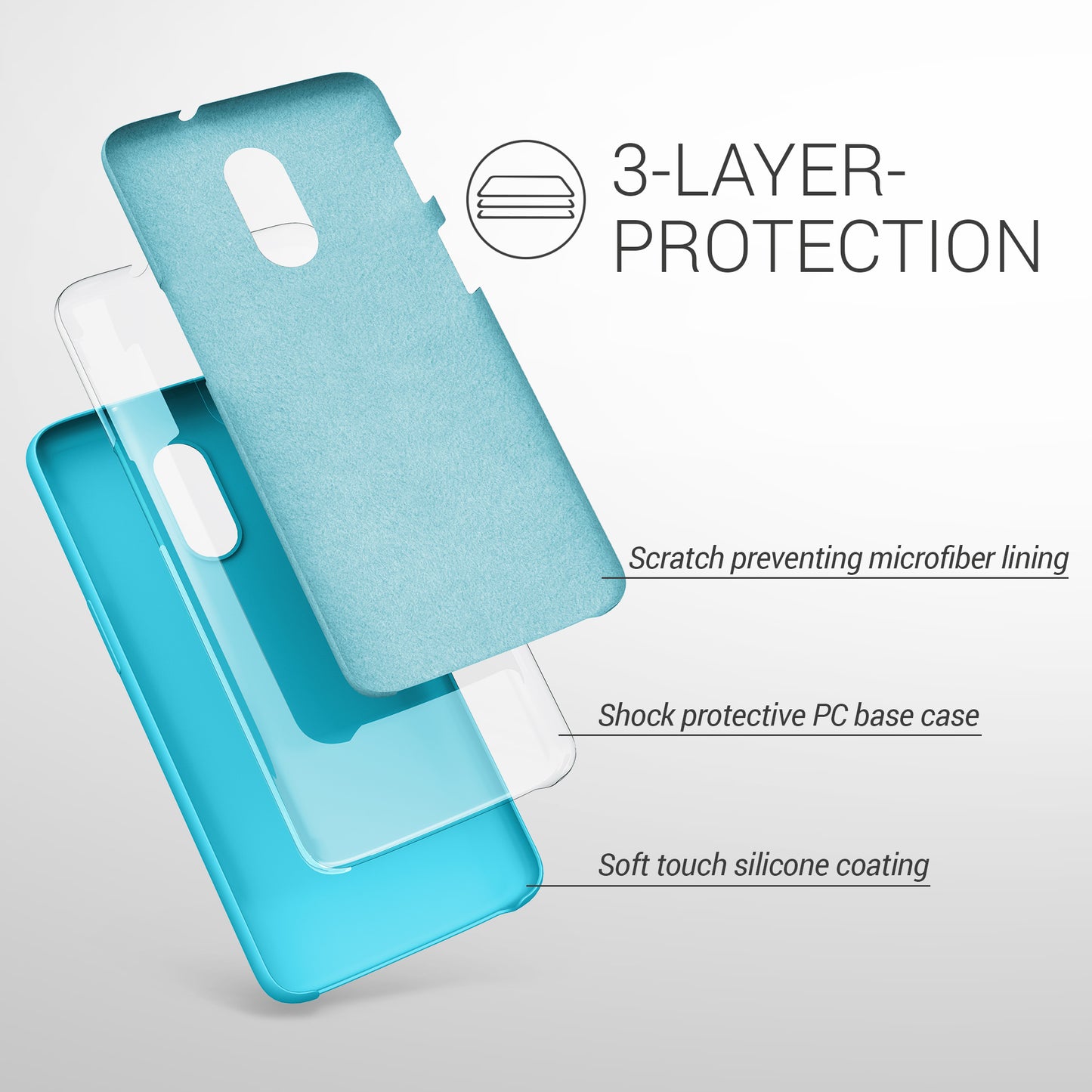 kwmobile Handyhülle für OnePlus 6T Hülle - Case Silikon - Kabelloses Laden - Schutzhülle Cover
