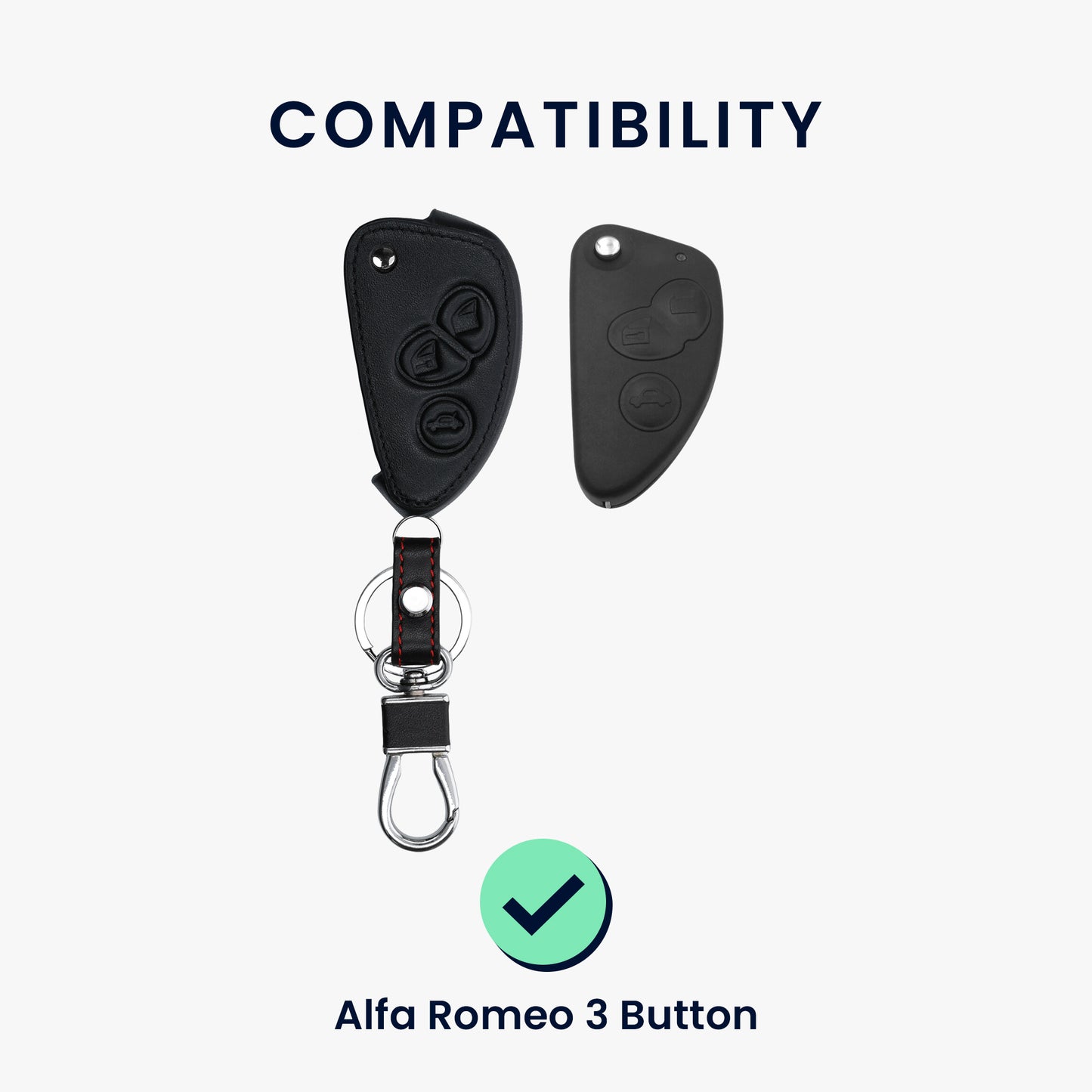 Kunstleder Hülle kompatibel mit Alfa Romeo Autoschlüssel