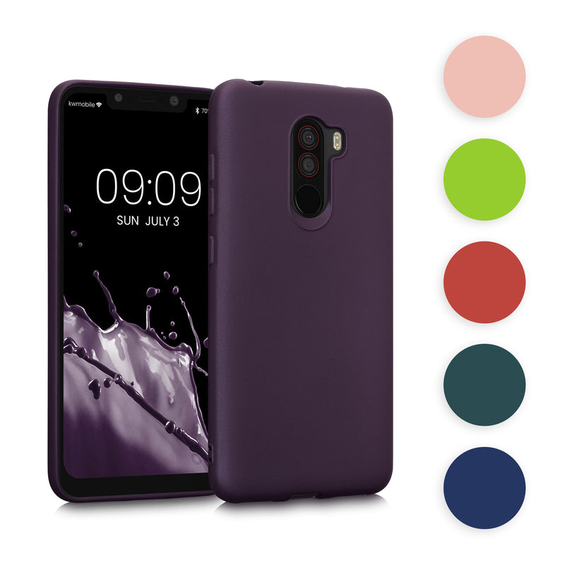 kwmobile Case kompatibel mit Xiaomi Pocophone F1 Hülle - Schutzhülle aus Silikon metallisch schimmernd - Handyhülle Metallic Grau Metallic Grau  