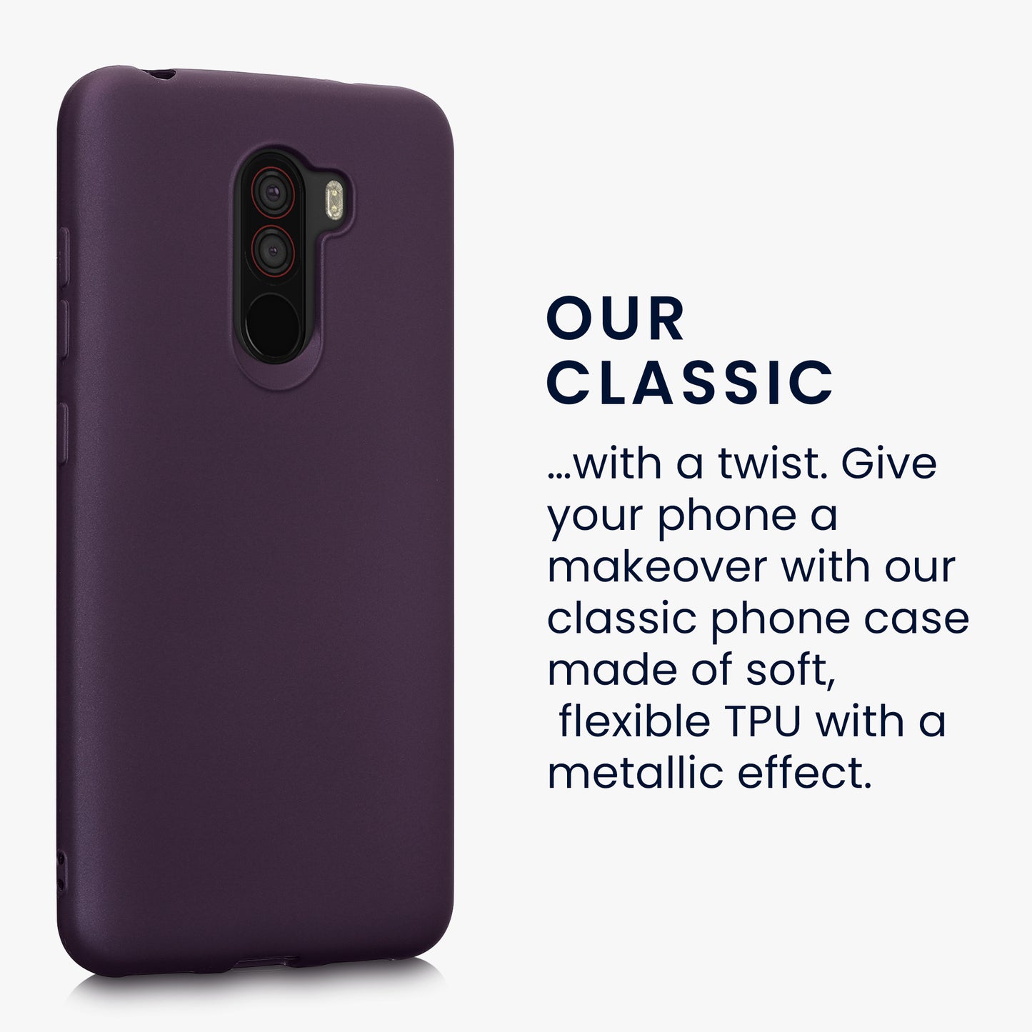 kwmobile Handyhülle für Xiaomi Pocophone F1 Hülle - Silikon Case schimmernd - Schutzhülle Cover