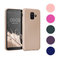 kwmobile Case kompatibel mit Samsung Galaxy A6 (2018) Hülle - Schutzhülle aus Silikon metallisch schimmernd - Handyhülle Metallic Dunkelrot Metallic Dunkelrot  