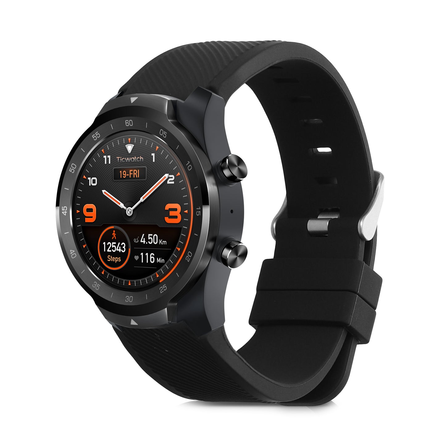 kwmobile Silikon Uhrenarmband für Ticwatch Pro Smartwatch Armband - Ersatzarmband für Fitnesstracker - Wechselarmband Smartwatch