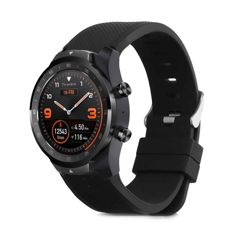 kwmobile Silikon Uhrenarmband für Ticwatch Pro Smartwatch Armband - Ersatzarmband für Fitnesstracker - Wechselarmband Smartwatch