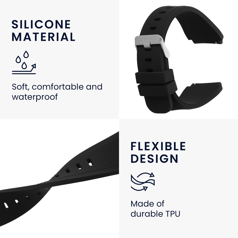 kwmobile Silikon Uhrenarmband für Ticwatch Pro Smartwatch Armband - Ersatzarmband für Fitnesstracker - Wechselarmband Smartwatch
