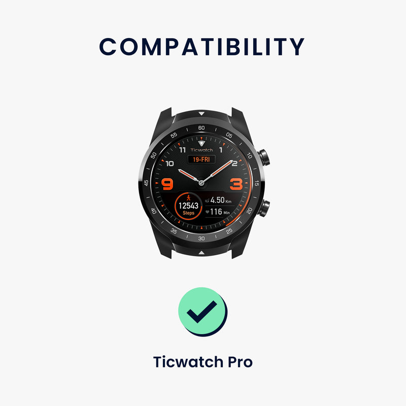 kwmobile Silikon Uhrenarmband für Ticwatch Pro Smartwatch Armband - Ersatzarmband für Fitnesstracker - Wechselarmband Smartwatch