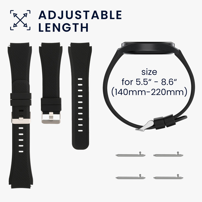 kwmobile Silikon Uhrenarmband für Ticwatch Pro Smartwatch Armband - Ersatzarmband für Fitnesstracker - Wechselarmband Smartwatch