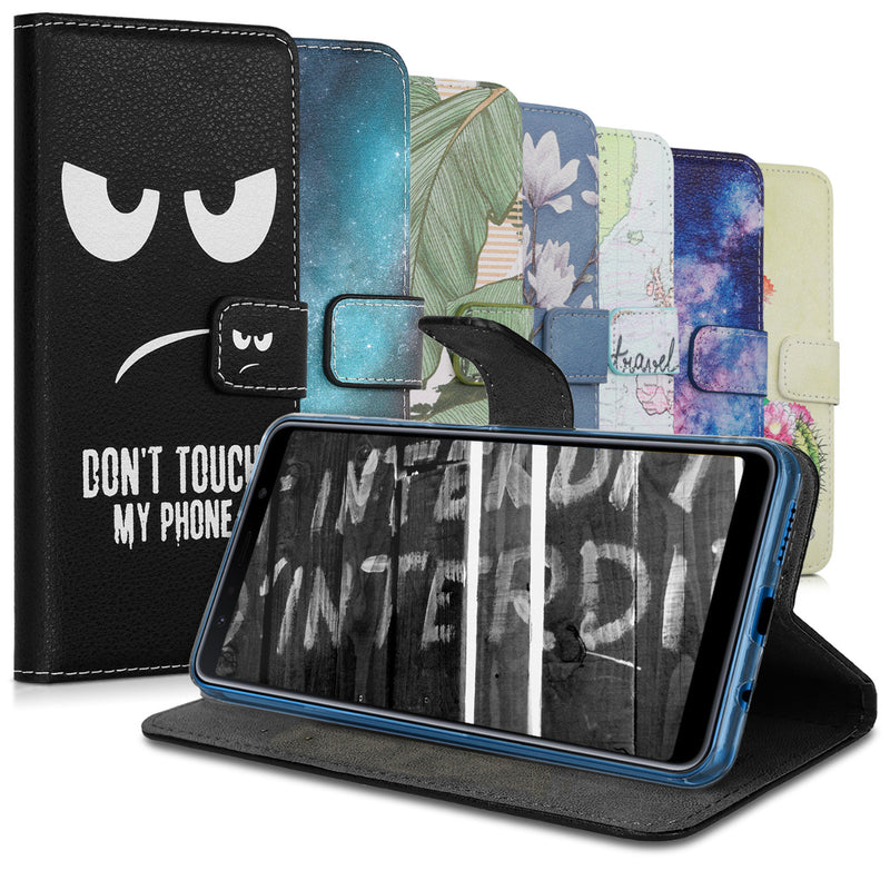 kwmobile Wallet Case kompatibel mit Samsung Galaxy A7 (2018) Hülle - Cover mit Ständer und Kartenfächern