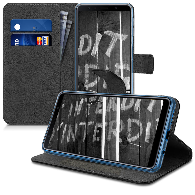 kwmobile Wallet Case kompatibel mit Samsung Galaxy A7 (2018) Hülle - Cover mit Ständer und Kartenfächern