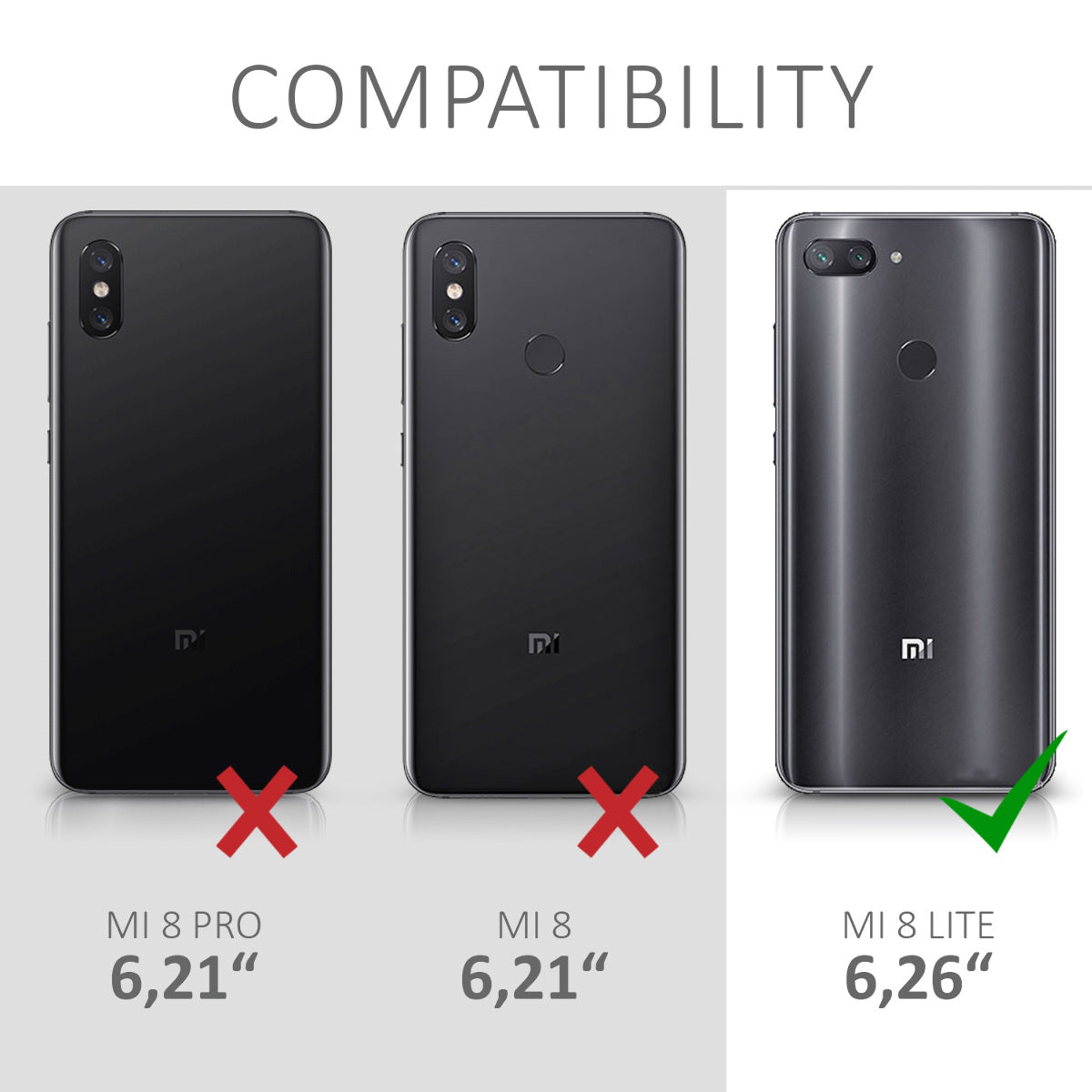 kwmobile Handyhülle für Xiaomi Mi 8 Lite - Kabelloses Laden - Schutzhülle Cover