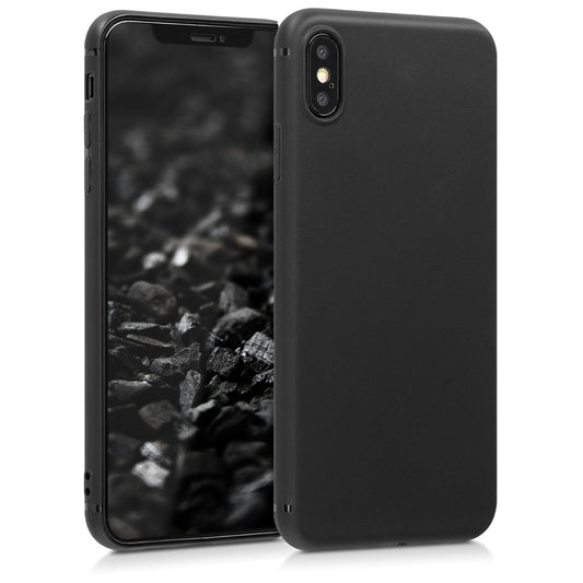 kwmobile Hülle kompatibel mit Apple iPhone XS Max Hülle - weiches TPU Silikon Case - Cover geeignet für kabelloses Laden - Schwarz Schwarz  