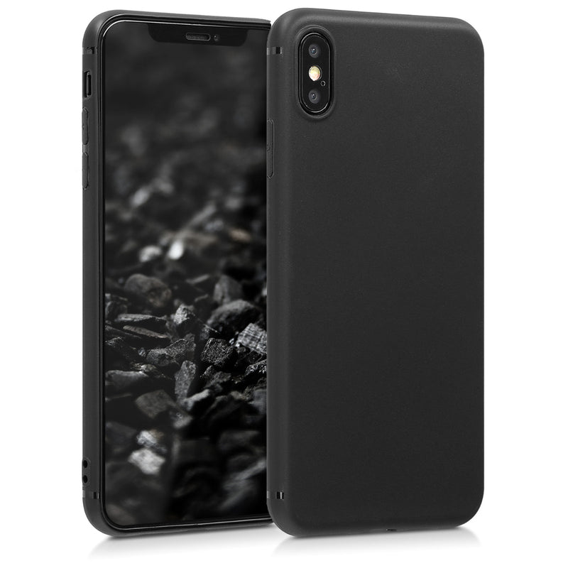 kwmobile Hülle kompatibel mit Apple iPhone XS Max Hülle - weiches TPU Silikon Case - Cover geeignet für kabelloses Laden - Schwarz Schwarz  