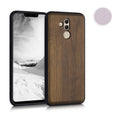 kwmobile Hülle kompatibel mit Huawei Mate 20 Lite Hülle - Holz Case - stoßfestes Handy Cover - TPU Handyhülle in Dunkelbraun Dunkelbraun  