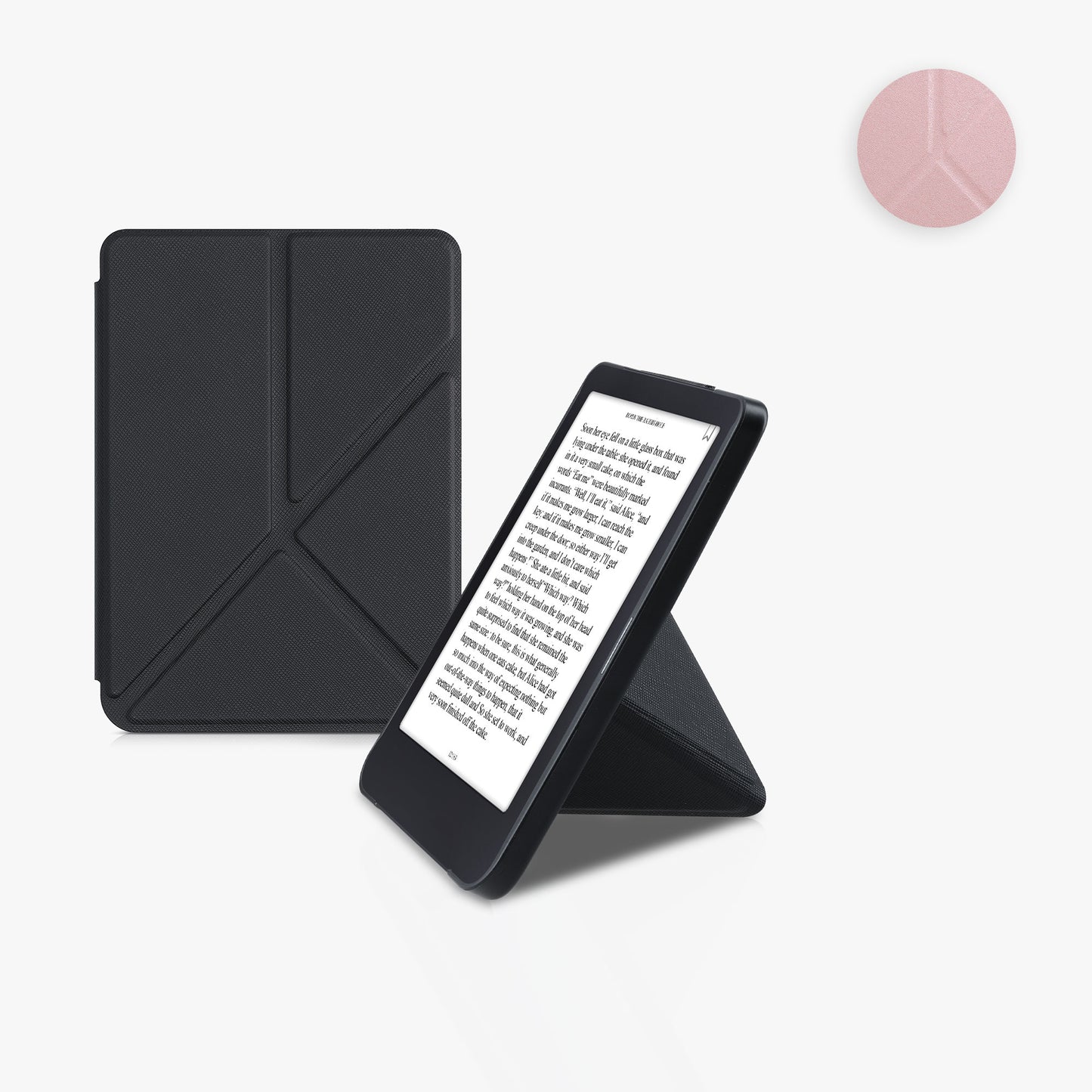 kwmobile Hülle kompatibel mit Tolino Shine 3 Hülle - Kunstleder Case - eReader Schutzhülle - Cover Schwarz Schwarz  