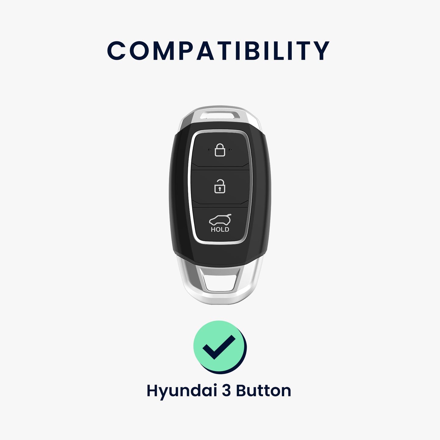 kwmobile Autoschlüssel Hülle kompatibel mit Hyundai 3-Tasten Autoschlüssel Keyless Go