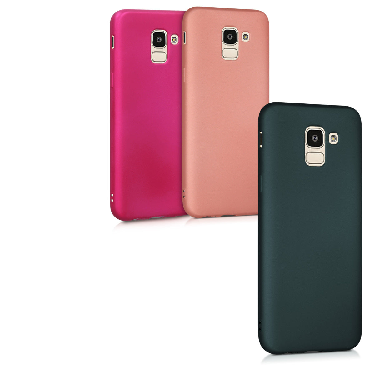 kwmobile Handyhülle für Samsung Galaxy J6 Hülle - Silikon Case schimmernd - Schutzhülle Cover