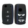 kwmobile Autoschlüssel Hülle kompatibel mit VW Skoda Seat 3-Tasten Autoschlüssel Hülle - Schlüsselhülle Don't touch my Key